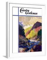 "Mountain Stream Fishing," Country Gentleman Cover, May 1, 1938-Q. Marks-Framed Giclee Print