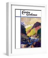 "Mountain Stream Fishing," Country Gentleman Cover, May 1, 1938-Q. Marks-Framed Giclee Print