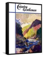 "Mountain Stream Fishing," Country Gentleman Cover, May 1, 1938-Q. Marks-Framed Stretched Canvas