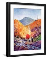 "Mountain Stream in Autumn,"October 1, 1938-Albert B. Marks-Framed Giclee Print