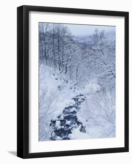 Mountain Stream in Snow-null-Framed Photographic Print