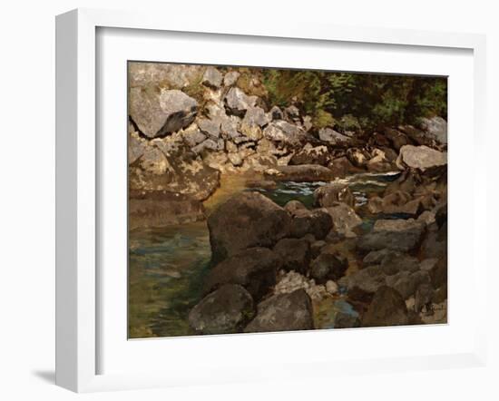 Mountain Stream with Boulders, 1888-1889-Carl Schuch-Framed Giclee Print