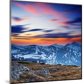 Mountain Sunset Landscape-null-Mounted Art Print