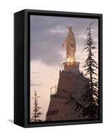 Mountain Top Basilica of Our Lady of Lebanon in the Evening, Jounieh, Near Beirut, Lebanon-Christian Kober-Framed Stretched Canvas