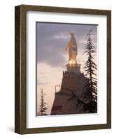 Mountain Top Basilica of Our Lady of Lebanon in the Evening, Jounieh, Near Beirut, Lebanon-Christian Kober-Framed Photographic Print