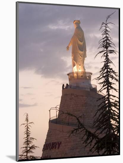 Mountain Top Basilica of Our Lady of Lebanon in the Evening, Jounieh, Near Beirut, Lebanon-Christian Kober-Mounted Photographic Print