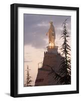 Mountain Top Basilica of Our Lady of Lebanon in the Evening, Jounieh, Near Beirut, Lebanon-Christian Kober-Framed Photographic Print