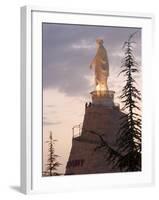 Mountain Top Basilica of Our Lady of Lebanon in the Evening, Jounieh, Near Beirut, Lebanon-Christian Kober-Framed Photographic Print