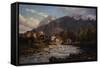 Mountain Town-Ercole Calvi-Framed Stretched Canvas