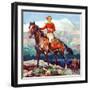 "Mountain Trail Ride,"April 1, 1936-Frank Schoonover-Framed Giclee Print