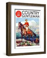 "Mountain Trail Ride," Country Gentleman Cover, April 1, 1936-Frank Schoonover-Framed Giclee Print