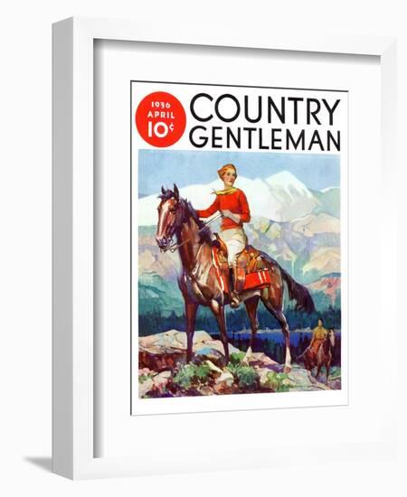 "Mountain Trail Ride," Country Gentleman Cover, April 1, 1936-Frank Schoonover-Framed Giclee Print