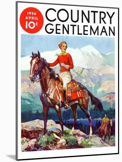 "Mountain Trail Ride," Country Gentleman Cover, April 1, 1936-Frank Schoonover-Mounted Giclee Print