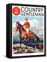 "Mountain Trail Ride," Country Gentleman Cover, April 1, 1936-Frank Schoonover-Framed Stretched Canvas