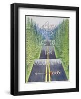 Mountain Travel Quote-Michelle Faber-Framed Premium Giclee Print