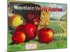 Mountain Valley Apple Label - Hamilton, MT-Lantern Press-Mounted Art Print