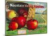 Mountain Valley Apple Label - Hamilton, MT-Lantern Press-Mounted Art Print