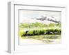 Mountain Village Filled with Wild Cherry Trees and Spring Haze-Kenji Fujimura-Framed Art Print