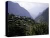 Mountain Village, Nepal-Michael Brown-Stretched Canvas