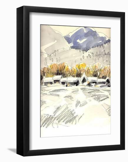 Mountain Village Winter Awaits for the Spring Time-Kenji Fujimura-Framed Art Print
