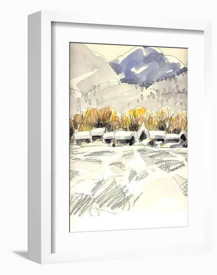 Mountain Village Winter Awaits for the Spring Time-Kenji Fujimura-Framed Art Print