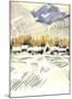 Mountain Village Winter Awaits for the Spring Time-Kenji Fujimura-Mounted Art Print