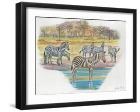 Mountain Zebras Equus Zebra-null-Framed Giclee Print