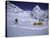Mountaineer Approaching Camp One Everest Northside-Michael Brown-Stretched Canvas