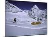 Mountaineer Approaching Camp One Everest Northside-Michael Brown-Mounted Photographic Print