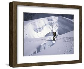 Mountaineer Crossingover a Crevase in the Khumbu Ice Fall, Nepal-Michael Brown-Framed Photographic Print