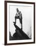 Mountaineer Takes A Break (b/w photo)-null-Framed Photographic Print