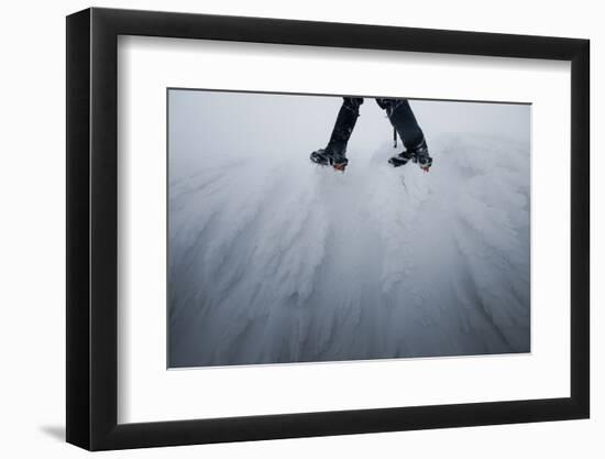 Mountaineer Walks Along a Wind Swept Ridge in Western Montana-Steven Gnam-Framed Photographic Print