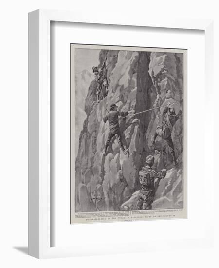 Mountaineering in the Tyrol, a Hazardous Climb on the Dolomites-William T. Maud-Framed Giclee Print