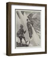 Mountaineering in the Tyrol, Turning a Corner-Richard Caton Woodville II-Framed Giclee Print