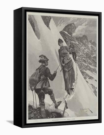 Mountaineering in the Tyrol, Turning a Corner-Richard Caton Woodville II-Framed Stretched Canvas