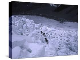 Mountaineering on Khumbu Ice Fall-Michael Brown-Stretched Canvas