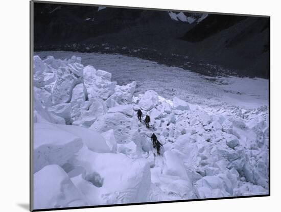 Mountaineering on Khumbu Ice Fall-Michael Brown-Mounted Photographic Print