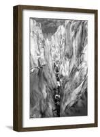 Mountaineering Party in Bottom of Crevasse, ca. 1905-Ashael Curtis-Framed Giclee Print
