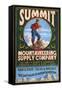 Mountaineering Supplies - Vintage Sign-Lantern Press-Framed Stretched Canvas