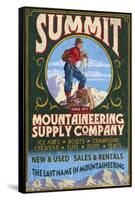 Mountaineering Supplies - Vintage Sign-Lantern Press-Framed Stretched Canvas