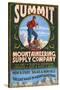 Mountaineering Supplies - Vintage Sign-Lantern Press-Stretched Canvas