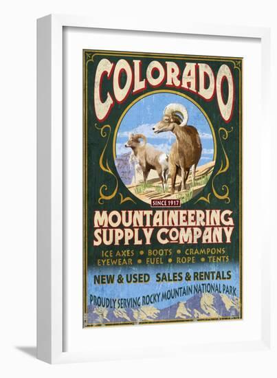 Mountaineering Supply - Rocky Mountain National Park-Lantern Press-Framed Art Print