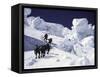 Mountaineering up Khumbu Ice Fall-Michael Brown-Framed Stretched Canvas