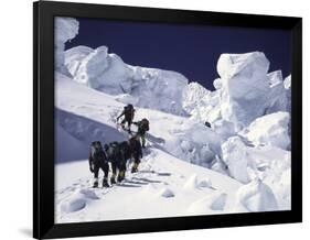 Mountaineering up Khumbu Ice Fall-Michael Brown-Framed Photographic Print