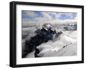 Mountaineers and Climbers, Mont Blanc Range, French Alps, France, Europe-Richardson Peter-Framed Photographic Print