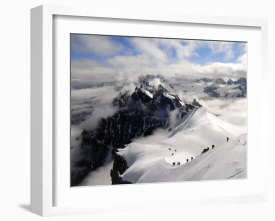 Mountaineers and Climbers, Mont Blanc Range, French Alps, France, Europe-Richardson Peter-Framed Photographic Print