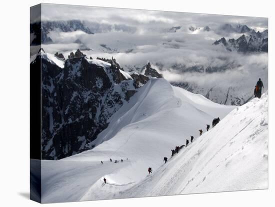 Mountaineers and Climbers, Mont Blanc Range, French Alps, France, Europe-Richardson Peter-Stretched Canvas