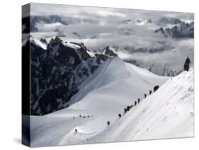 Mountaineers and Climbers, Mont Blanc Range, French Alps, France, Europe-Richardson Peter-Stretched Canvas