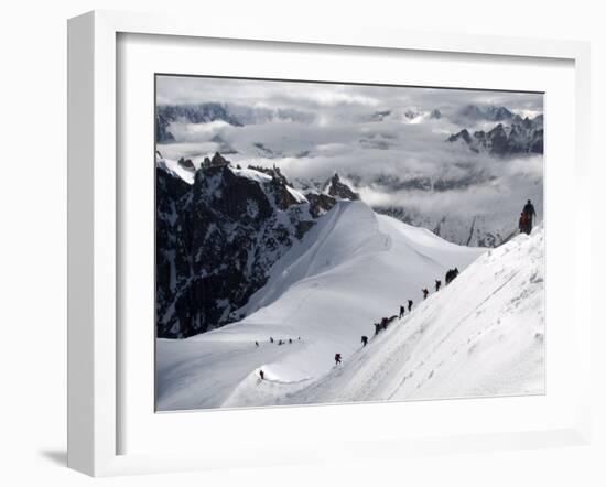 Mountaineers and Climbers, Mont Blanc Range, French Alps, France, Europe-Richardson Peter-Framed Photographic Print