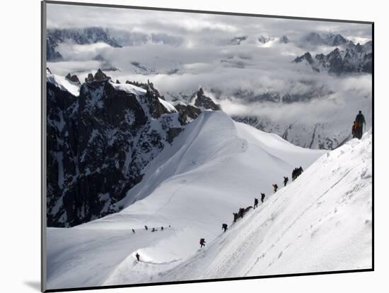 Mountaineers and Climbers, Mont Blanc Range, French Alps, France, Europe-Richardson Peter-Mounted Photographic Print